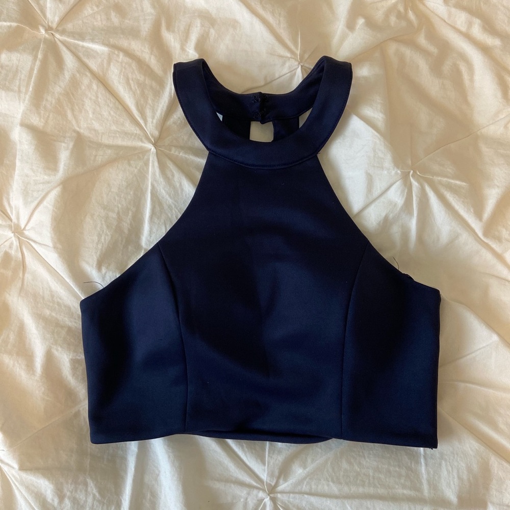 NWT navy blue halter crop top🌠